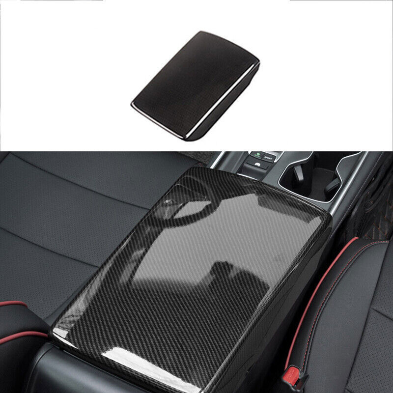 Carbon Fiber Central Console Armrest Box Cover Trim For Honda Accord 2018-2022