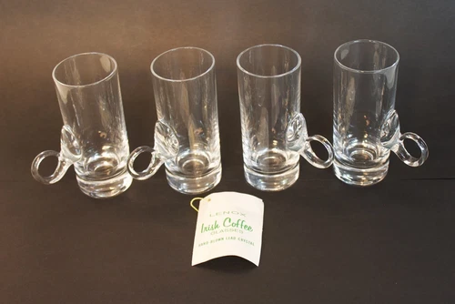 Set of 4 Vintage Lenox Crystal Irish Coffee Glasses