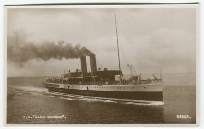 TS GLEN SANNOX, CLYDE TURBINENDAMPFER - Versandpostkarte