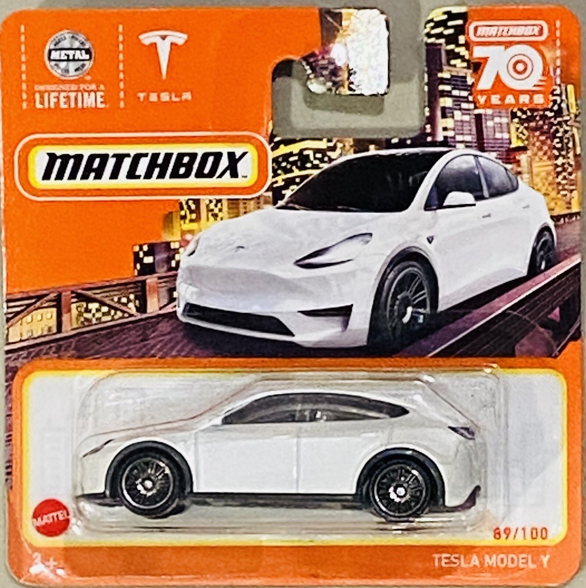 Matchbox Tesla Model Y White (short Card) 2023 New 70 Years