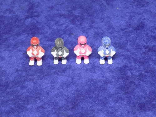 SET OF 4 VINTAGE 90s MIGHTY MORPHIN POWER RANGERS PENCIL TOPPER FIGURES
