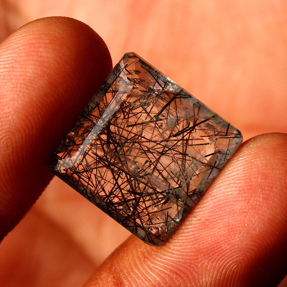 17.17 Cts Natural Tourmaline Rutile Quartz 17MM Faceted Cut Top Quality Gemstone - Image 4 of 4