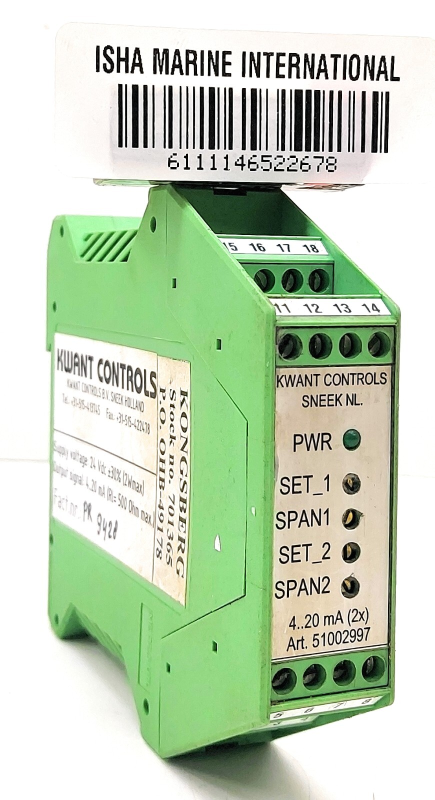 Kwant Controls 51002997 Convertisseur D'Alimentation 24 VDC