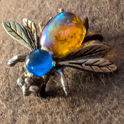 Vintage Signed AJC Jelly Belly Bee Pin Brooch