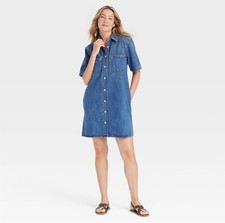 Women's Short Sleeve Mini Shirtdress - Universal Thread