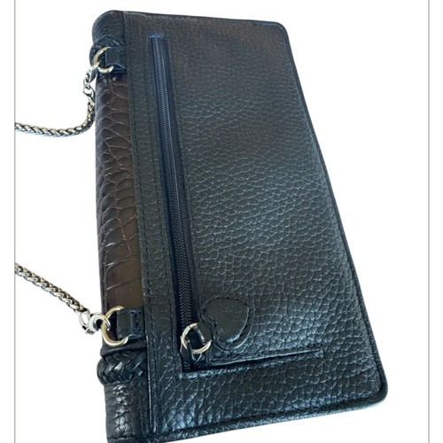Vintage Brighton Crossbody Shoulder Croc Embossed Trifold Bag w wallet/organizer - Picture 9 of 9