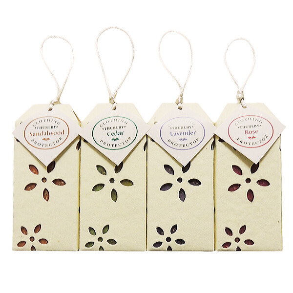 THURLBY DAISY CLOTHING PROTECTORS REPEL MOTHS CEDAR, ROSE, SANDALWOOD