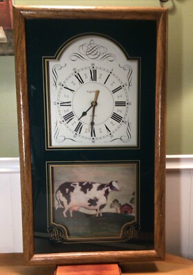 Ingraham ,Quartz Movement, Primitive Cow, Wood Frame, Tested