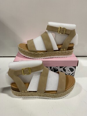 Soda Shoes Bryce Platform Sandal Taupe