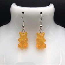Orange Teddy Bear Earrings Jewelry