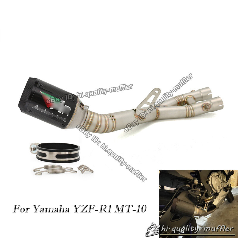 For Yamaha YZF-R1 MT-10 Exhaust Middle Pipe Carbon Fiber Muffler