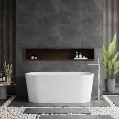 British Baths Westerdale ovale freistehende weiße Acryl Badewanne 1500 x 730 - NEU!!