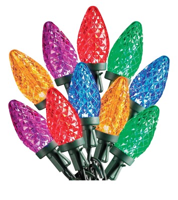 Sylvania Multi Color C9s Faceted Stay-lit 2 Sets 2/50 LED Lights 100 LED