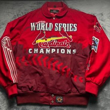 Vintage 2006 St Louis Cardinals Jacket Mens Large Red Jeff Hamilton Nascar MLB