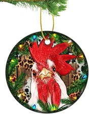 2025 Rooster Christmas Tree Ornament Rooster Chicken Christmas Decorations Ch...