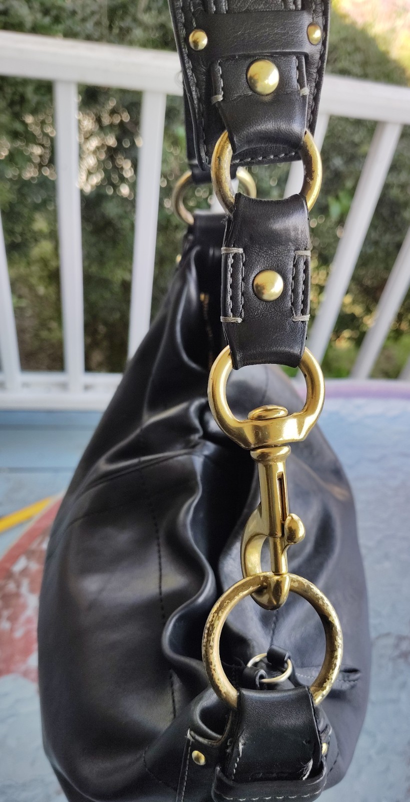 Coach Vintage LARGE F10616 Carly Black Leather Shoulder Bag image 10