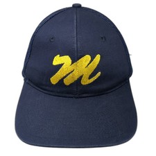 Port Authority Snapback Trucker Hat Blue One Size Logo Embroidered