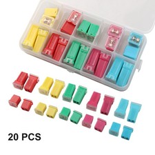 20Pcs Car Fuse for combo Kit with Plastic Box Square Fuse Set for Automotive Use