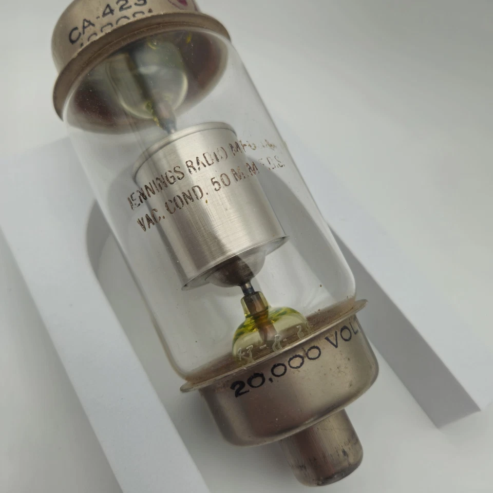 Amplificador de tubo de radio Jennings CA 423 20 000 voltios sin probar 48B081 EE. UU. De colección Foto 2 de 4