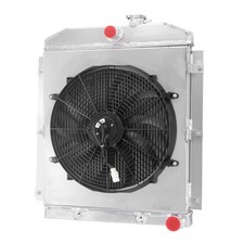 4 Row Aluminum Radiator Shroud Fan for 47-54 Chevy Truck 3.8L 4.3L L6 Gas