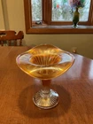 Fenton Jack In The Pulpit Fine Ribbed Carnival Glass Vase Vintage