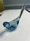 Vintage Fenton Art Glass Blue Bird Long Tail Original Sticker