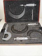 Central Tools 6151 Micrometers 4 Piece Set 0-4 Inch .001in Grad Made In Usa Con Central Tools 6151 Micrometers 4 Piece Set 0-4 Inch .001in Grad Made In Usa Con