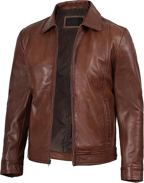 Brown Leather Jacket Men - Black Real Lambskin Mens Leather Jacket