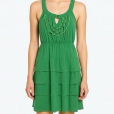 Anthropologie Maeve Gathered Together Sleeveless Ruffle Tier Dress- Size 0