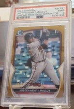 2023 Bowman Chrome Prospects Justyn-Henry Malloy BCP-51 Gold Refractor /50 PSA 9