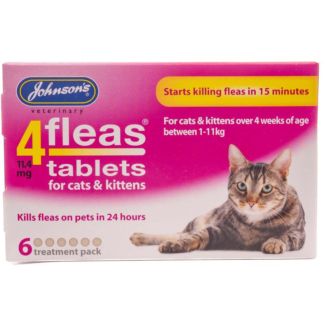 Johnson's 4fleas Kitten & Cat Tabs, 6 tablets @Melian