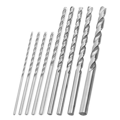 9 PCS 150-200mm Extra Long HSS Twist Drill Bit Set for Wood Plastic 2-10mm