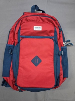 Levis Signature Unisex Backpack with Detachable Lunch Box, Red & Navy