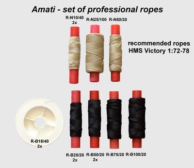 HMS Victory 1:75   Set of professional ropes and photo-etchings