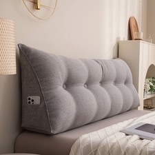 Bed Pillow Headboard Triangle Tatami Soft Cushion Cotton Linen Backrest Support