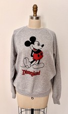Vintage Mickey Mouse Disneyland Grey Sweatshirt Unisex Size Medium Soft Fleece