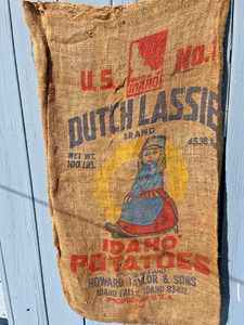 Vintage Burlap Potato Sack [DUTCH LASSIE ]100LB  IDAHO