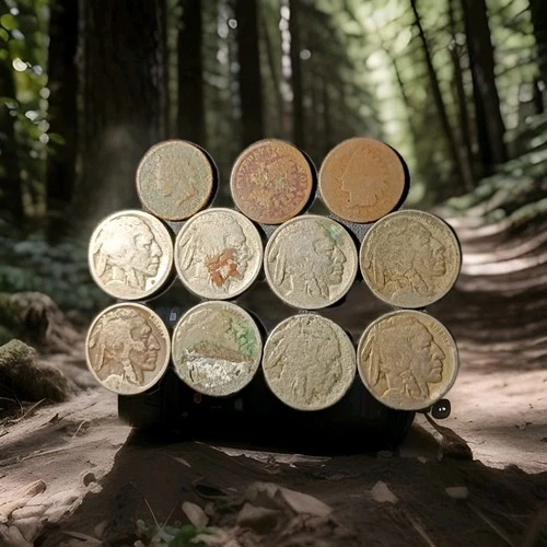 11 coin lot no dates 8 Buffalo nickels and 3 Indian Head cents