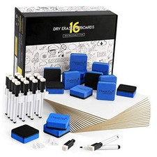 Double-Sided Small White Board for Classroom, 9 x 12 Inches Dry Erase 16 packs
