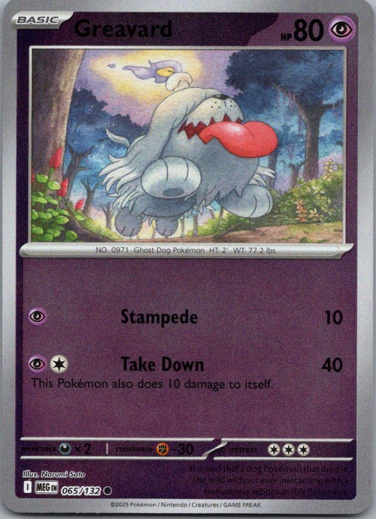 Greavard Reverse Holo Common ME01: Mega Evolution 065/132 NM