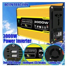 Car-Inverter Dual USB Car Voltage Transformer 3000W DC 12V To AC 110/220V