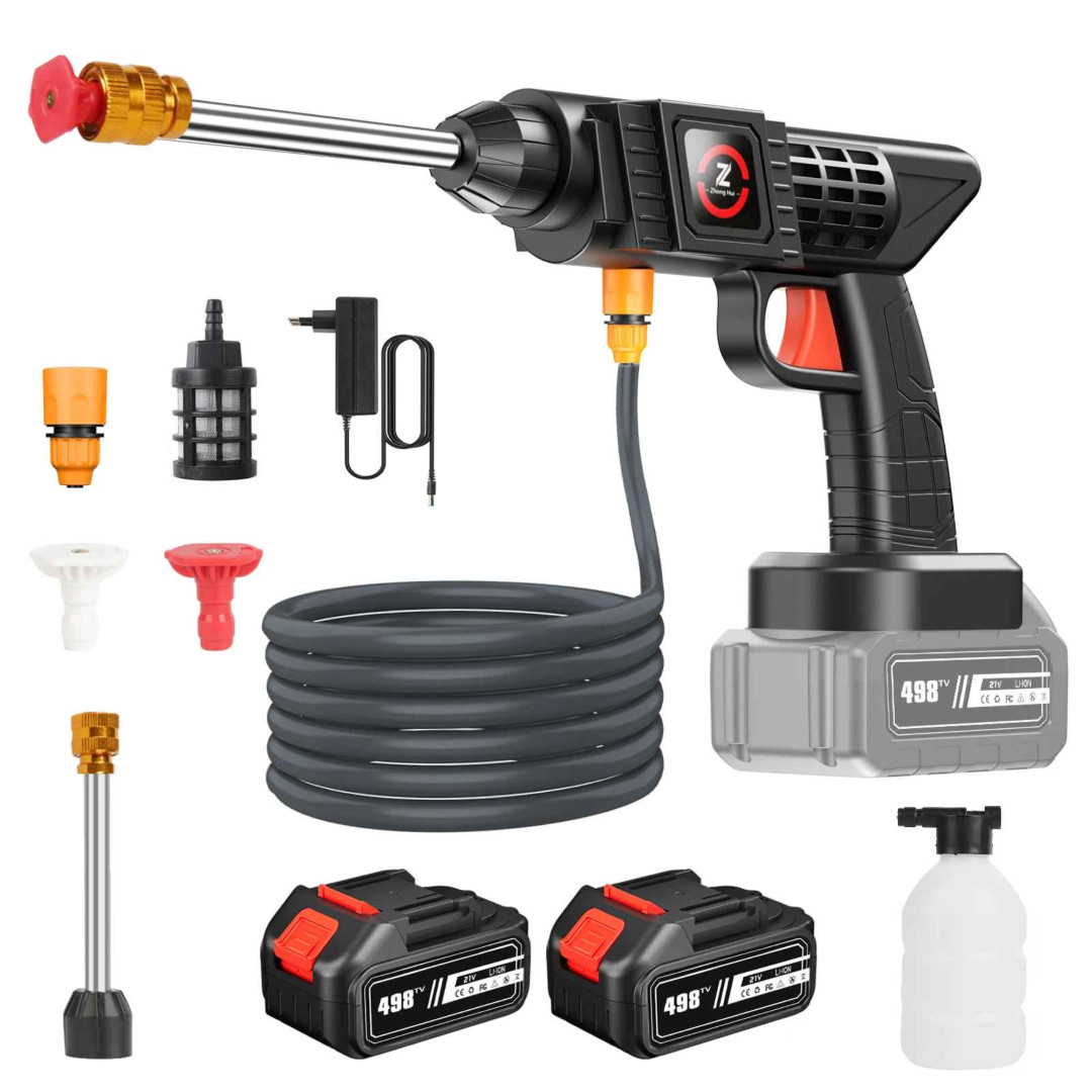Nettoyeur haute pression sans fil compatible Makita 18V avec kit lance de lavage et mousseur