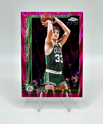 2026 Topps Chrome Update Larry Bird Pink Ray Wave Refractor #/299 #143