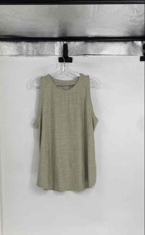Eddie Bauer Womens Tan Sleeveless Round Neck Pullover Tank Top Size Large