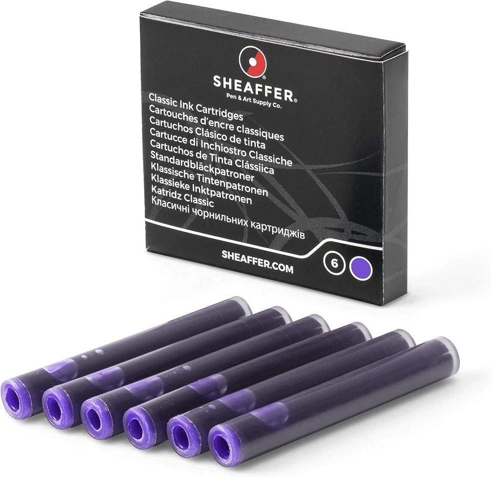 Recharges Originales Sheaffer Classic 96283 Pour Stylo Plume Violet 6 Pack