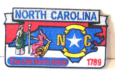 NORTH CAROLINA  STATE Travel Souvenir embroidered  iron on   patch 3&1/2 inch