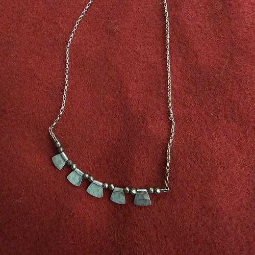 SILPADA 925 Sterling Silver PATTERNED PYRITE Necklace Hammered 925 Charms N3304 - Picture 8 of 10