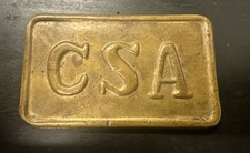 Civil War US Confederate CSA Lead Filled Brass Belt Buckle Plate/ Read