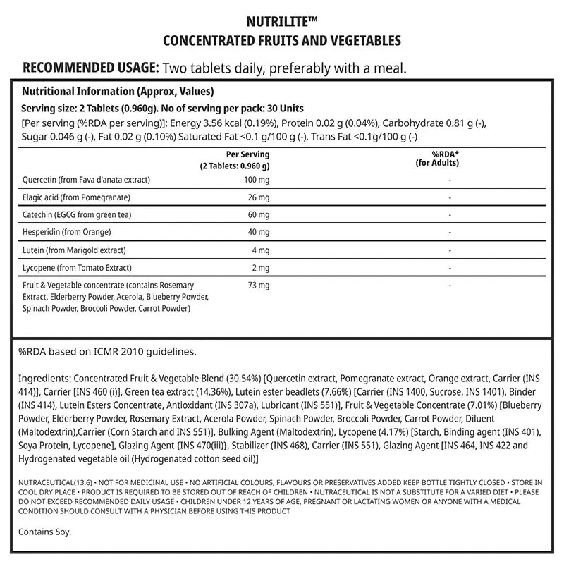 Concentrated Fruits & Vegetables tablets – 60 count daily blend | free ship - Image 2 of 3