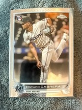 2022 Topps Chrome Edward Cabrera Rookie Card #64 Marlins RC. rookie card picture